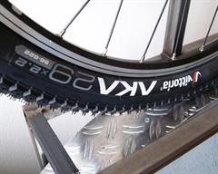 Vittoria AKA Vittoria AKA mountain bike tire on a rolling resistance test machine